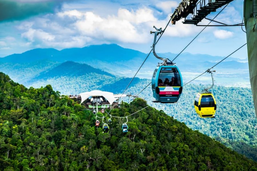 LANGKAWI - MALAYSIA: Cable Car and the Skybridge at January 16, 2019 in Langkawi, Malaysia. The cable car and the Skybridge are the main attractions in Langkawi.; Shutterstock ID 1286202790; Purchase Order: -