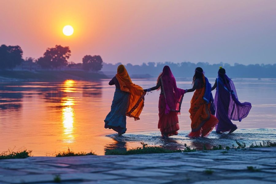 group-women-walking-across-river